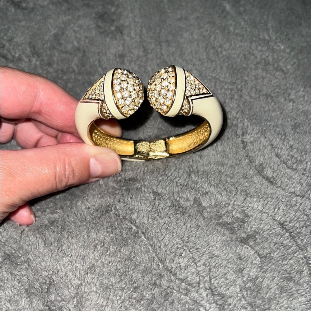 Vintage Ciner Gold and Cream Art Deco Bracelet